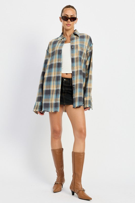 Emory Park Acid Wash Flannel Shirt
