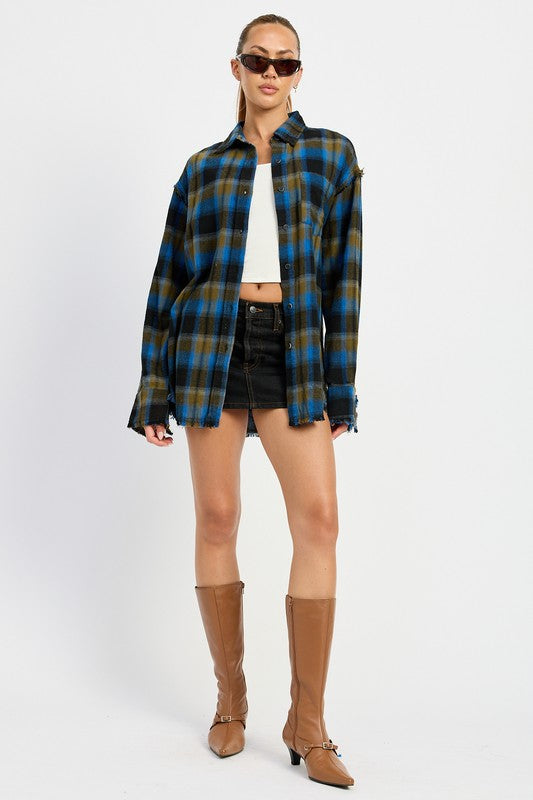 Emory Park Acid Wash Flannel Shirt