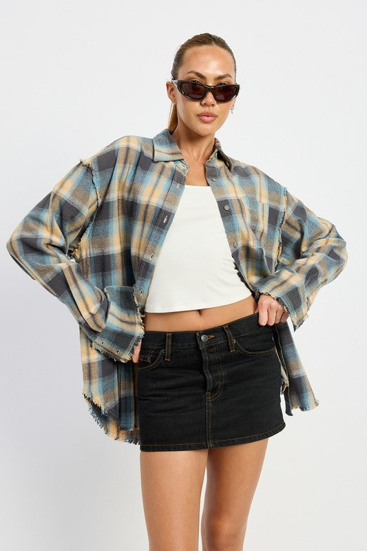 Emory Park Acid Wash Flannel Shirt