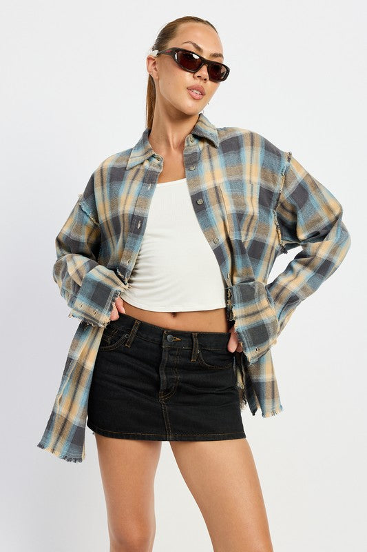 Emory Park Acid Wash Flannel Shirt