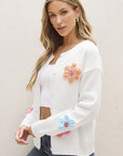 Cute Flower Pattern Button-Up Cardigan