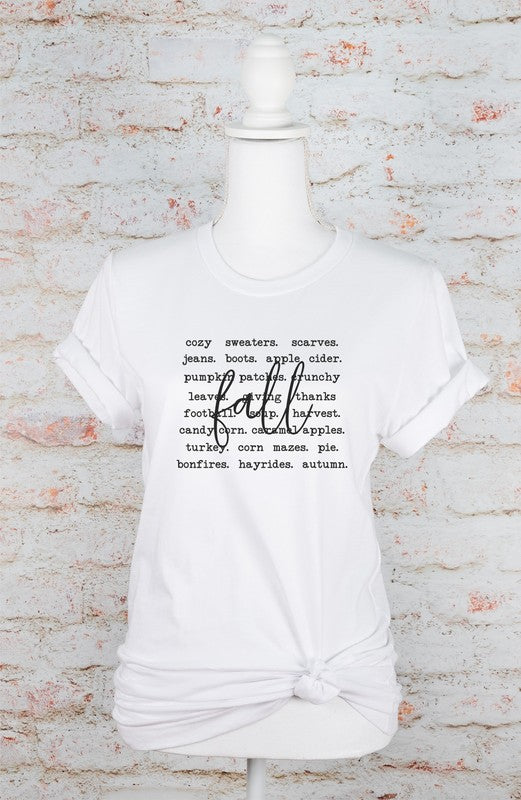 PLUS Fall Words Graphic Tee