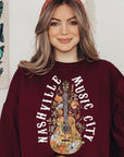 Nashville Music City Graphic Fleece Sweatshirts