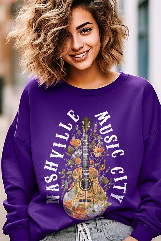 Nashville Music City Graphic Fleece Sweatshirts