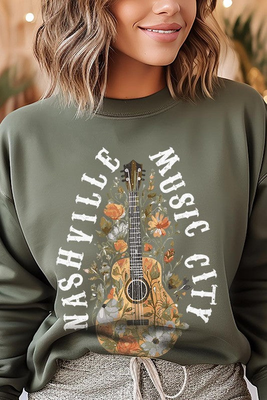 Nashville Music City Graphic Fleece Sweatshirts