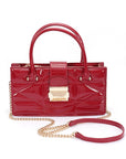 Faux Patent Leather Top Handle Swing Bag