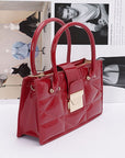 Faux Patent Leather Top Handle Swing Bag