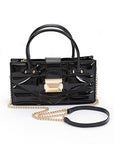 Faux Patent Leather Top Handle Swing Bag