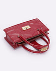 Faux Patent Leather Top Handle Swing Bag