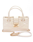 Faux Patent Leather Top Handle Swing Bag