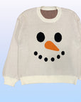 Snowman Face Knit Holiday Sweater