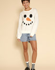 Snowman Face Knit Holiday Sweater