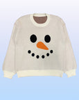 Snowman Face Knit Holiday Sweater