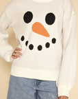 Snowman Face Knit Holiday Sweater