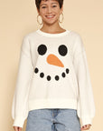 Snowman Face Knit Holiday Sweater