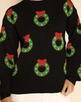 All Over Wreath Holiday Knit Sweater