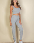 French Terry Cropped Tank Top & Joggers Set