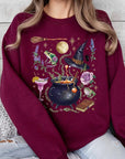 Halloween Witch Collage Graphic Fleece Sweatshirts