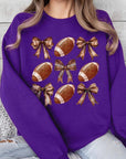 Coquette Football Bow Graphic Fleece Sweatshirts