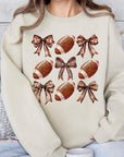 Coquette Football Bow Graphic Fleece Sweatshirts