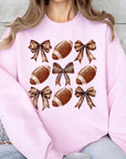 Coquette Football Bow Graphic Fleece Sweatshirts