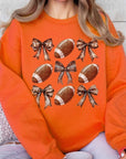 Coquette Football Bow Graphic Fleece Sweatshirts