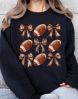 Coquette Football Bow Graphic Fleece Sweatshirts