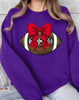 Red Bow Football Graphic Fleece Sweatshirts