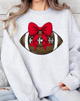 Red Bow Football Graphic Fleece Sweatshirts