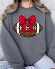 Red Bow Football Graphic Fleece Sweatshirts