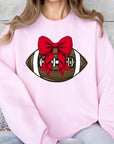 Red Bow Football Graphic Fleece Sweatshirts