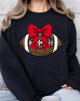 Red Bow Football Graphic Fleece Sweatshirts