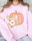 Flowers Fall Pumpkin Graphic Fleece Sweatshirts