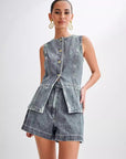 Women's Fashion Denim 2 Piece Set by Claude