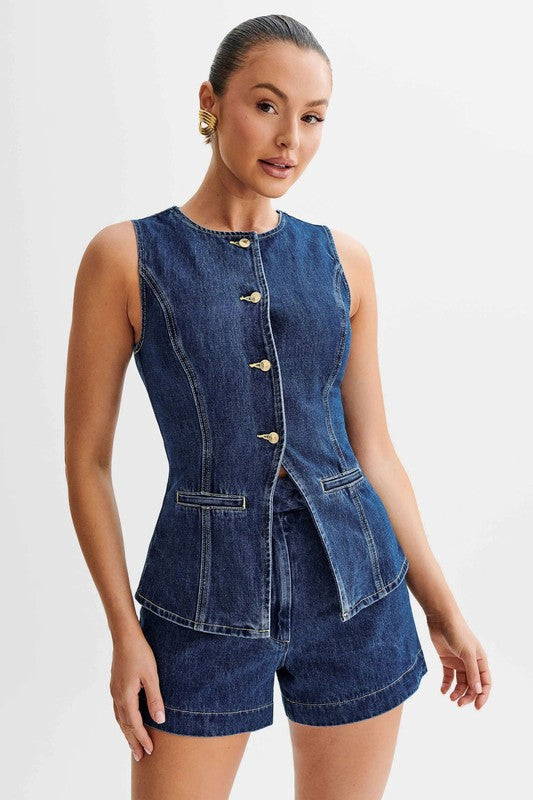 Women&#39;s Fashion Denim 2 Piece Set by Claude