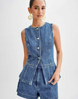 Women's Denim Fashion Two Piece Set by Claude