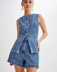 Women's Denim Fashion Two Piece Set by Claude