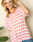 e Luna Striped Front Tie Top