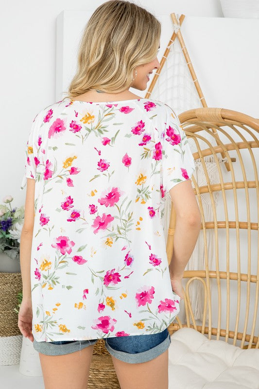 e Luna Floral Boxy Top