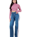 GJG Denim Striped Wide Leg Jean