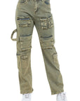 Women's Fashion Cargo Style Denim Pants by Claude