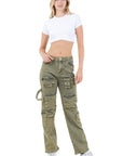 Women's Fashion Cargo Style Denim Pants by Claude