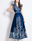 Women's Blue Fashion Long Maxi Dress by Claude