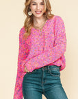 Mixed Color Chunky Knit Sweater