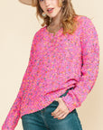 Mixed Color Chunky Knit Sweater