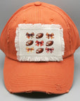 Game Day Football Fall Bows Patch Hat