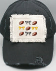 Game Day Football Fall Bows Yellow Black Patch Hat