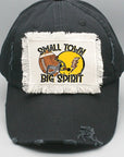 Game Day Yellow Ftball Helmet Big Spirit Patch Hat