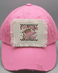 Game Day Football Season Pink Brown Patch Hat