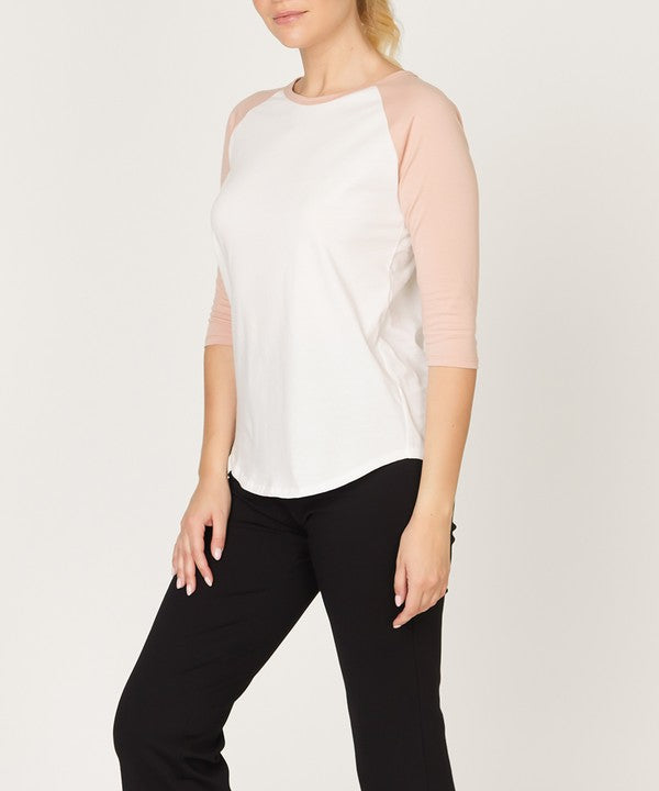 Fabina Cotton Jersey Raglan Top